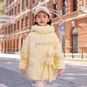 Manteau en duvet New Winter Down Cotton Jacket Filles Manteau à capuche imperméable Vêtements pour enfants Vêtements Teenage 5-16Y Vêtements Enfants Parka Snowsuit HKD230725