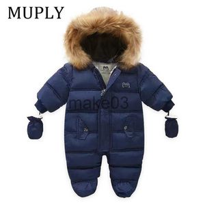 Manteau en duvet nouveau-né bébé super garder au chaud vêtements d'hiver enfant en bas âge combinaison à capuche à l'intérieur de la polaire fille garçon vêtements salopette vêtements d'extérieur pour enfants J230823