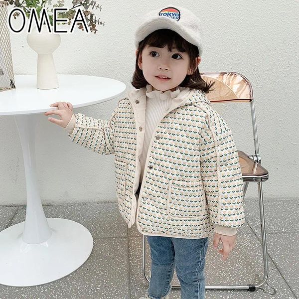 Catón de abrigo Omea Jacket para niñas Pato blanco Amarillo Floral Invierno Niña Niña Gros gruesos ropa caliente