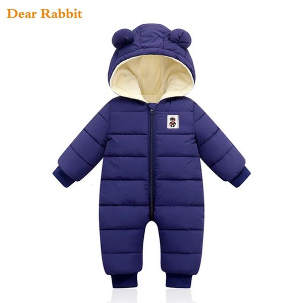 Abrigo de plumón Monos Ropa de bebé Invierno Plus Terciopelo Nacido Infantil Niños Niñas Mono grueso cálido Trajes con capucha Traje de nieve abrigo niños Mameluco 231009