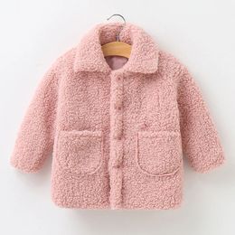 Manteau en duvet en peluche pour filles, veste printemps-automne, garde au chaud, vêtements d'extérieur, mode petite princesse, manteau de noël, vêtements pour enfants de 2 3 4 5 6 7 ans 231201