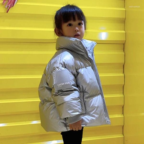 Manteau en duvet pour enfants, Version coréenne d'hiver, veste imperméable et brillante pour filles de 3 à 12 ans, Parka pour adolescents et garçons