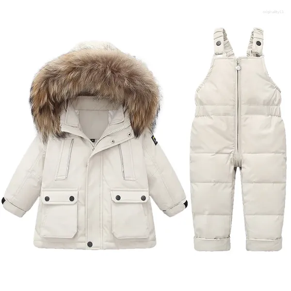 Manteau d'hiver russe-30 degrés pour bébé garçon et fille, ensemble de vêtements, veste chaude, combinaison de neige, vêtements pour enfants en bas âge, combinaison de Ski, salopette 80-110