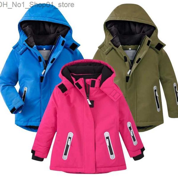 Manteau en duvet Veste de ski pour vêtements d'extérieur pour filles Manteau de snowboard chaud pour enfants Sports pour enfants Vêtements de neige Coupe-vent imperméable 4-16 ans Q231205