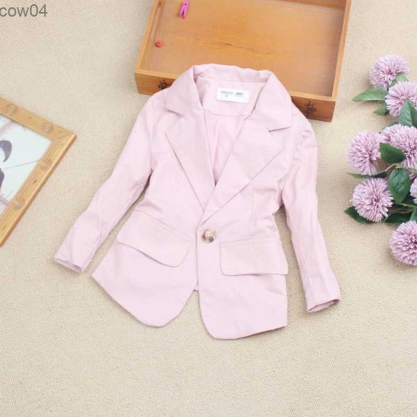 Down Coat Printemps Automne Veste Pour Filles Vêtements Enfants Blazer Enfants Vêtements Coton Costume Décontracté Survêtement Filles Manteau 2 Couleurs 2T-16Y L230625