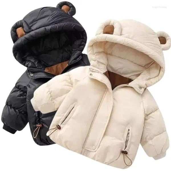 Manteau en duvet pour petites filles, veste d'hiver, mode coréenne, oreilles, vêtements rembourrés de coton, vêtements d'extérieur pour enfants, imperméables