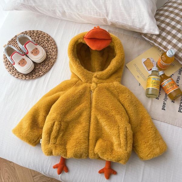 Manteau en duvet unisexe pour bébés et enfants, vêtements amusants de Cosplay de canard mignon, Costume d'animal de dessin animé, tenue polaire, vêtements de maison