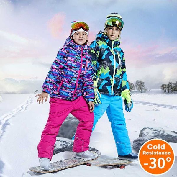 Down Coat Unisexe Enfants Snowsuits Imperméable Respirant Adolescent Enfants Fille Snowboard Sport Vestes Pantalon Ensemble Garçons En Plein Air Ski Costume 16Y HKD230725