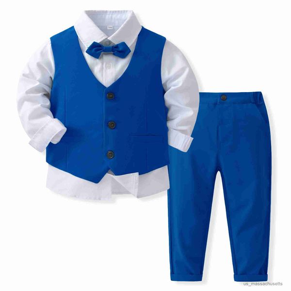 Manteau en duvet tenue de mariage tenue vêtements costume pour garçon bague garçon tenues garçon gentleman smoking gilet noeud papillon chemise pantalon enfant venir R230905