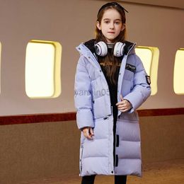Manteau en duvet hiver 2022 mode nouvelle veste en duvet pour enfants manteau chaud extensible à capuche blanc pour fille manteau en duvet imperméable pour garçons 90% HKD230725