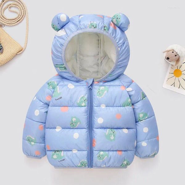 Abrigo de plumón Chaqueta de invierno para niños y niñas Ropa con estampado de dibujos animados dulces Ropa para niños con capucha Cálido Espesar Ropa para niños de moda para bebés de 2 a 7 años