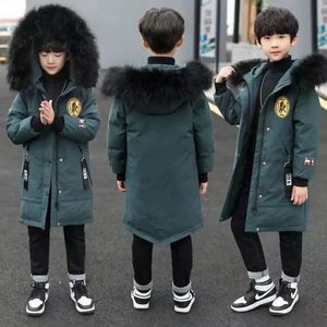 Manteau d'hiver pour garçons, vestes longues épaisses pour enfants de 4 à 16 ans, garde au chaud, sweats à capuche décontractés, manteaux à manches, coupe-vent pour enfants, vêtements d'extérieur 231031