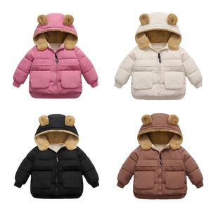 Down Coat Hiver Enfants Manteaux Épaissir Veste Garçons Filles Mignon Ours À Capuche Oreilles Chaud Survêtement Enfants Coton Vêtements Coupe-Vent Parkas 221007