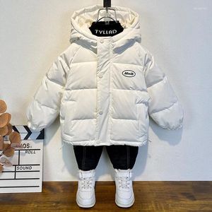 Manteau en duvet d'hiver pour enfants, veste circulaire avec la lettre imprimée, vêtements jetables à la mode pour enfants