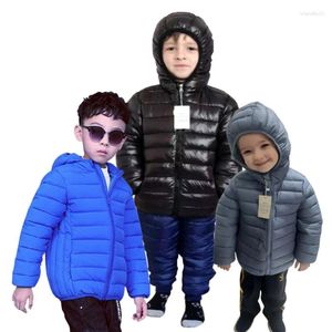 Down Coat Enfants d'hiver Vestes légères en plein air sports décontractés enfants adolescents garçons filles automne mode Zipper à capuche