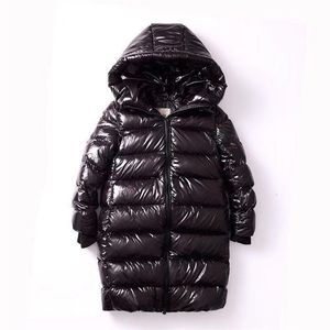 Manteau en duvet hiver enfants longue veste épaisse garçons et filles sur le genou lumineux enfants Parkas chauds à capuche Outwear 4 14T 221007