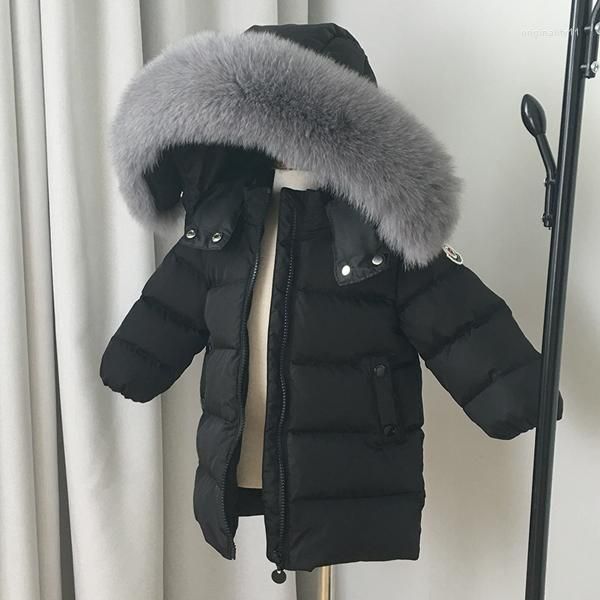 Abrigo de plumón, ropa de invierno para niños, chaqueta de esquí larga y gruesa para niños y niñas, 2-10t