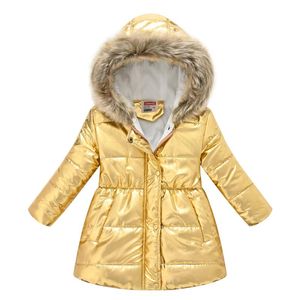 Down Jas Winter Kinderkleding Jas Jongens en Meisjes Jassen Solid Color Shiny Sports Warme Hooded Mid-Length