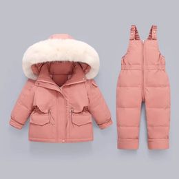 Down Jas Winter Kinderkleding Set 2 Stuks Meisje Jas 2023 Baby Snowsuit Kleding Overalls voor kinderen Peuter Jumpsuit 14Y 231026