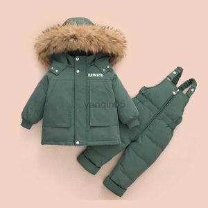 Conjunto de ropa de invierno para niños, 2 uds., chaqueta de plumón para niños y niñas, 2022, nuevo traje de nieve para bebés, ropa, monos para niños, mono para niños pequeños, abrigo HKD230725