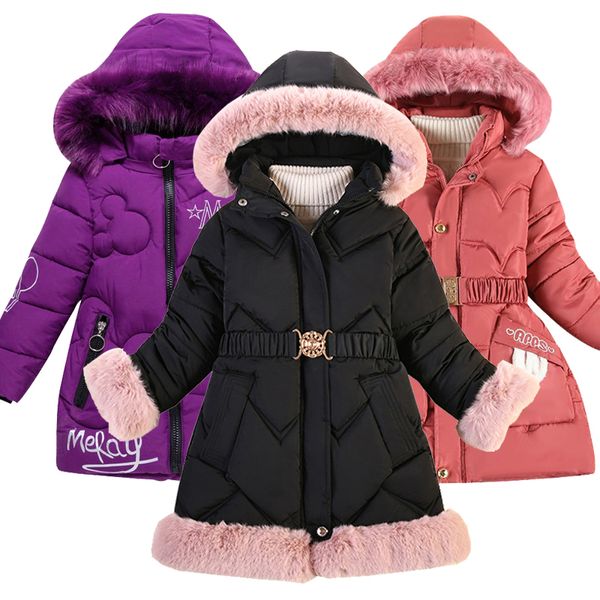 Abrigo de invierno para niños, ropa acolchada de algodón, color sólido para niña, chaqueta con cuello alto y largo medio, chaqueta gruesa y cálida co 221007