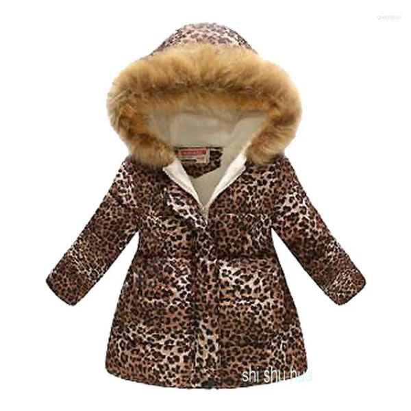 Manteau en duvet d'hiver en coton, veste plus velours chaud à capuche pour garçons et filles de 3 à 10 ans, vêtements à la mode imprimés de dessins animés