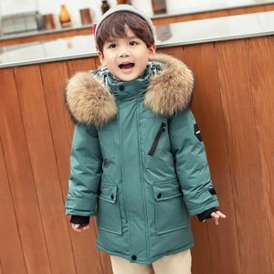 Down Coat Hiver doudoune pour garçons réel fourrure de raton laveur épais chaud bébé garçons manteau d'extérieur 2-12 ans enfants adolescents garçons Parka 231123