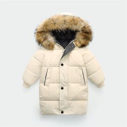 Down Coat Hiver Mode Enfants Doudounes Épais Adolescents Manteaux Chaud Parkas Enfants Vêtements Pour 3-10 Ans Garçon Fille Grand Col De Fourrure Vêtements D'extérieur 231129