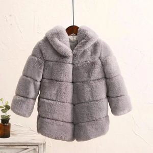 Manteau d'hiver filles fourrure mode élégant bébé fille fausse veste Parka à capuche vêtements d'extérieur pour enfants épais vêtements chauds TZ651 231128