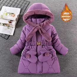 Manteau d'hiver en duvet pour filles, veste chaude coupe-vent, vêtements d'extérieur à capuche, fermeture éclair, col en fourrure, manteau de princesse, 5 6 7 8 9 10 12 ans, vêtements pour enfants 231005