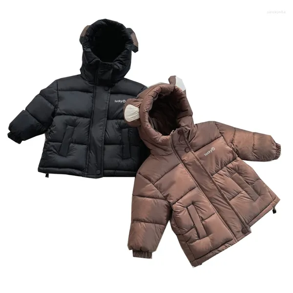 Manteau d'hiver à capuche épais et chaud, veste chaude pour garçons et filles, pardessus d'extérieur décontracté, à la mode, pour enfants de 1 à 7 ans
