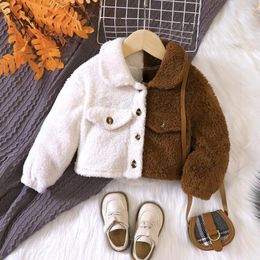 Manteau d'hiver en duvet pour enfants, vêtements en coton, Version coréenne, vêtements en coton Lax, trésors pour garçons et filles, col en fourrure épais et chaud