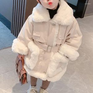 Manteau d'hiver en duvet pour filles, veste longue d'épaisseur en coton rembourré pour enfants, 2024WT019