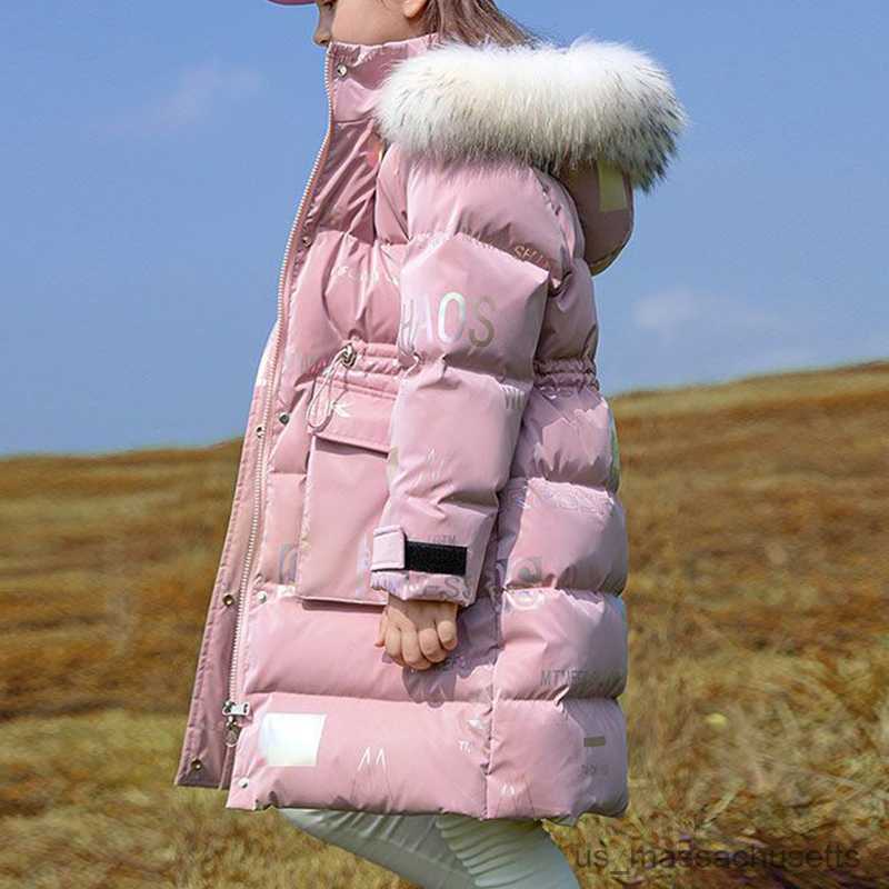 다운 코트 겨울 어린이 다운 코튼 재킷 소녀 방수 후드 코트 어린이 아웃웨어 의류 십대 겨울 후드 코트 5-16y R230905