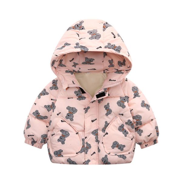 Down Coat Hiver enfants à capuche veste chaude épaissie mode dessin animé impression 27 ans garçons filles version coréenne manteau de vêtements pour enfants 221125