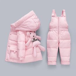 Manteau en duvet d'hiver, combinaison pour filles et garçons, costumes pour enfants, vestes pour enfants, combinaison de neige en duvet de canard, manteau Parka pour bébé ours, jouet d'extérieur 231010