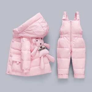 Donsjas Winteroverall Jumpsuit voor meisjes Jongen Kinderen pakken Jassen Kinderen Snowsuit Eendendons Parka Jas Peuter Baby Beer Speelgoed Bovenkleding 231113