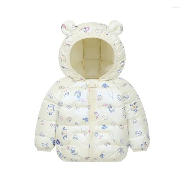 Manteau en duvet ZWY1960, veste mignonne pour petites filles et garçons, manteaux légers avec capuche, vêtements de printemps pour filles