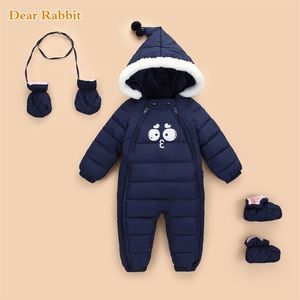 Down Katoenen Baby Rompertjes lente Winter Dikke Jongens Meisjes Warme Baby Kid Jumpsuit Kinderen Bovenkleding Dragen 0-18 m pasgeboren kleding LJ201023