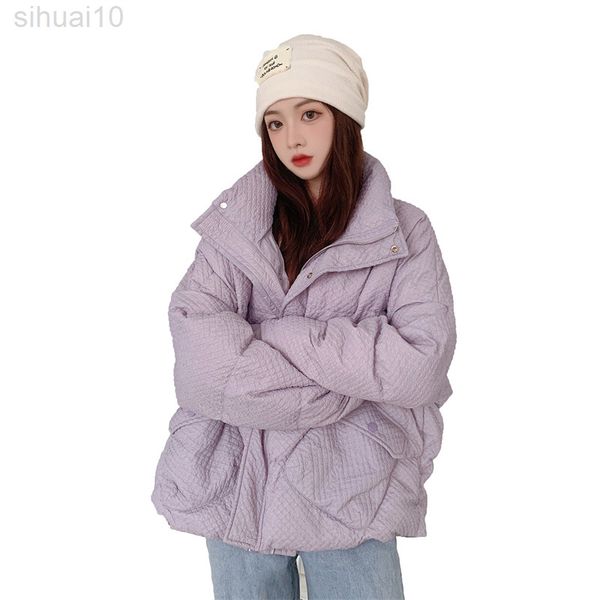 Vers le bas coton manteau femmes nouveau hiver gros épais chaud Parkas veste hauts amples mode décontracté coton manteau femme L220730