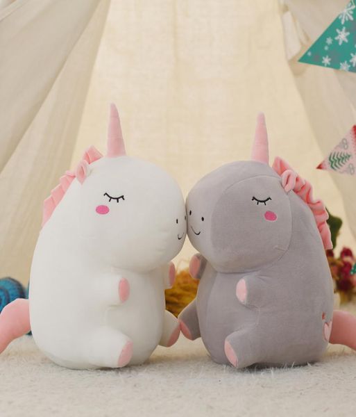 Abajo algodón unicornio peluche juguete gordo unicornio muñeca lindo animal relleno almohadas suaves bebé niños juguetes para niña cumpleaños regalos de navidad1690914