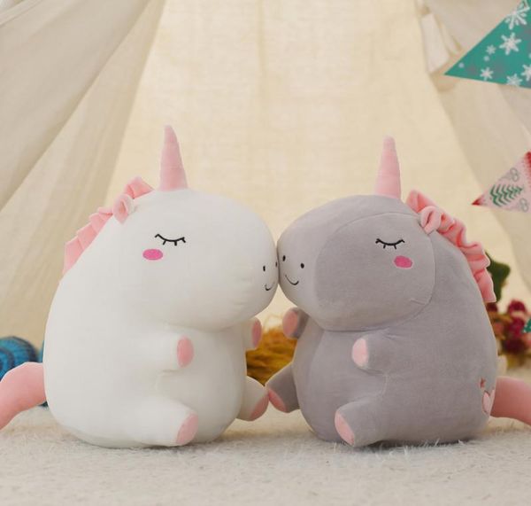 Down Cotton Unicorn en peluche jouet gras de licorne poupée mignon animal en peluche oreillers doux bébé toys pour fille cadeaux de Noël d'anniversaire 7067844