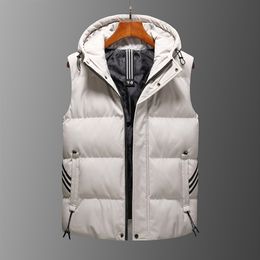 Gilet en coton pour hommes, nouveau gilet d'hiver tendance, vêtements coréens Slim Fit, à capuche, décontracté