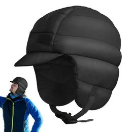 Chapeaux en duvet pour hommes, bonnet de Ski chaud, Ultra léger, imperméable, coupe-vent, polaire, 240108