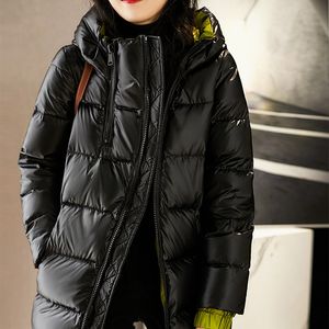 Doudoune, veste courte à capuche, nouveau design haut de gamme, tendance veste de pain noire pour femmes