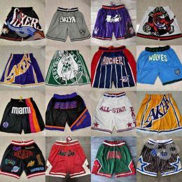 donsjack Just Don Team basketbalshort Hip Pop broek met zak Joggingbroek Blauw Wit Zwart Rood Groen Kort TOP Kwaliteit Gestikt Honkbal