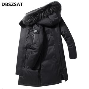 Donsjack Herenmode Outdoor Werkkleding Stijl Lange pufferjassen Nepbontkraag Dikke warme winter Witte eendendonsjassen 231229