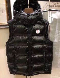 Pufferjack donsvesten heren herenvesten met capuchon dames herfst bovenkleding winter dik afslankend glanzend vest wit eendendons mouwloos merk