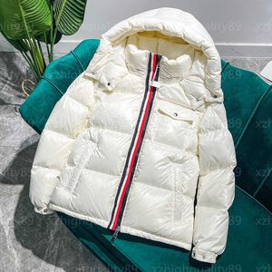 Down Jacket Winter Coat Puffer Jackets Dames Parka Multi-kleuren gestreepte webbing Webbing Lange mouwen verdikte zachte warme korte lagen Tops Designer Dames Kleding