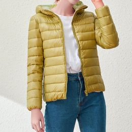 Doudoune femme manteau automne hiver jaune vestes pour chaud matelassé Parka dames et léger 2022 femme ultraléger à capuche